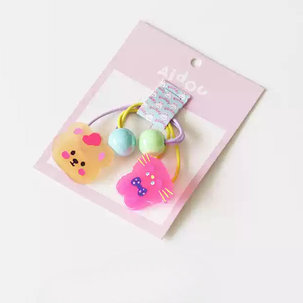 Cute Animal Hair Ties - 2024 New Cartoon Hair Bands, High Elasticity Durable Elastic Bands for Tying Hair