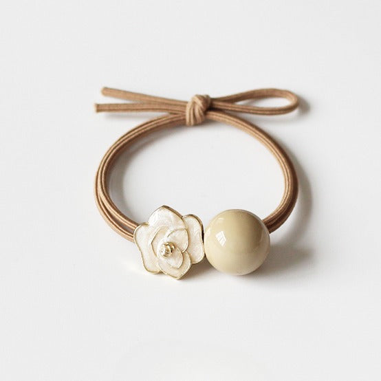 Camellia Hair Tie, High-end Hair Loop for Women, Elastic for Hairstyles