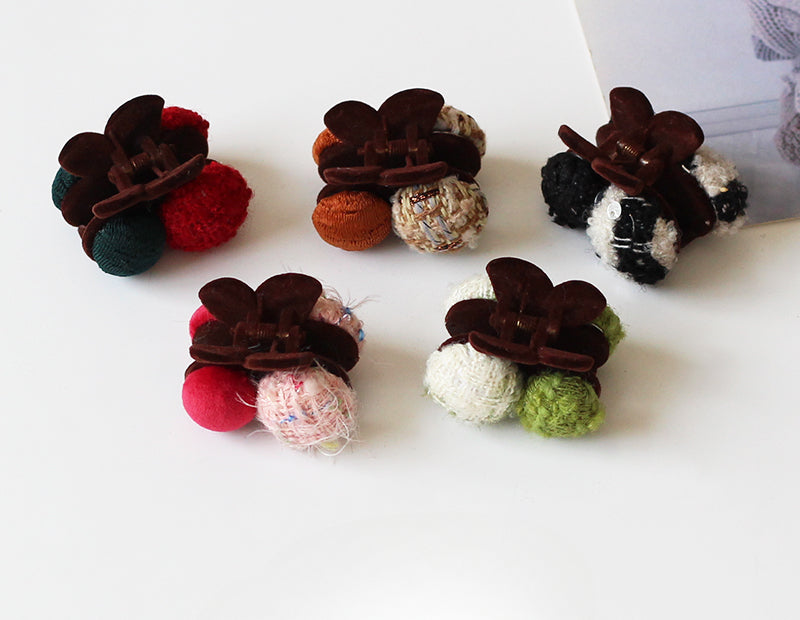 Cherry Pom-Pom Hair Clips, Cute And Stylish For Women To Style Hair In Winter