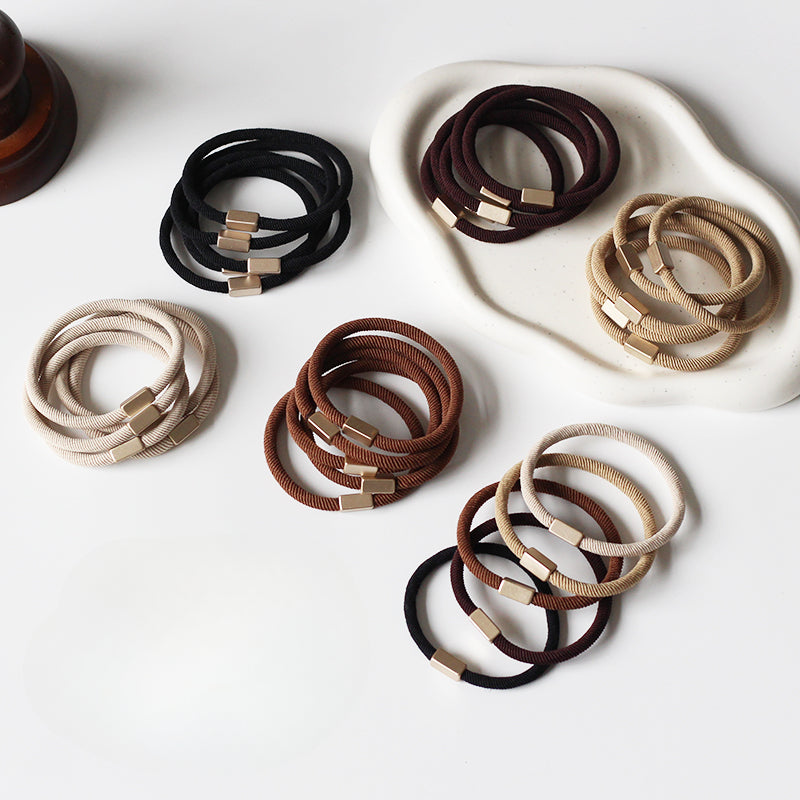 Set Of Five Hair Ties, Trendy And Durable For Women To Tie Hair