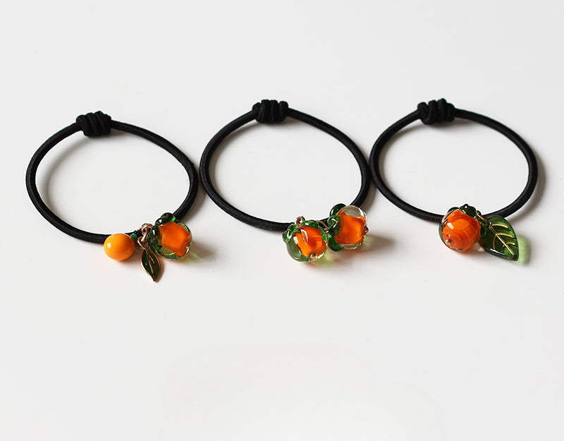 Persimmon Wish Bracelet Hair Tie - Cute Trendy Lucky Hair Accessory, New Simple and Elegant Small Elastic Hair Band
