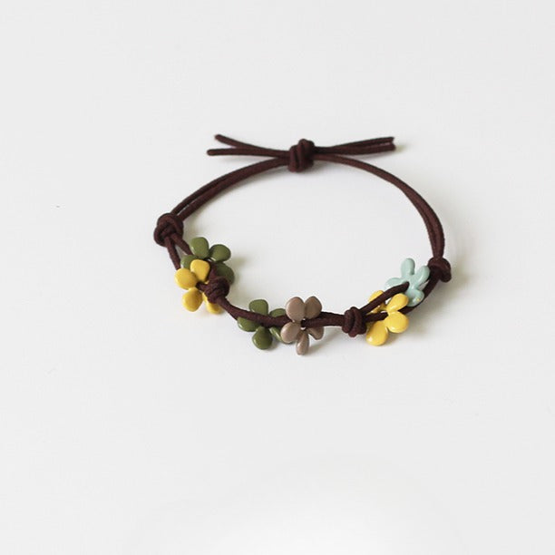 Kawano Field Small Flower Hair Rope Women's 2024 New Head Rope Tie Ponytail Hair Ring, Rubber Band Tie Hair Ring