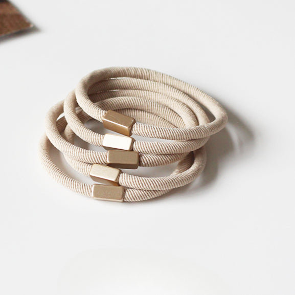 Set Of Five Hair Ties, Trendy And Durable For Women To Tie Hair