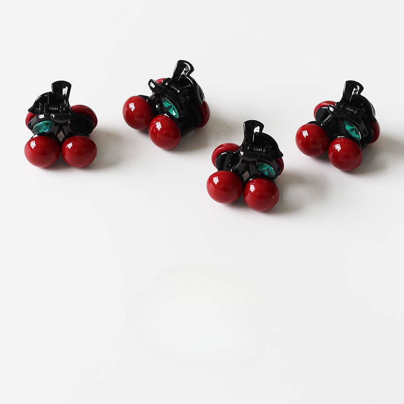 Cherry Small Claw Clip for Women, 2024 New High-end Hair Clip, Back-of-the-head Clip for Half-up Hairstyles with Thin Hair