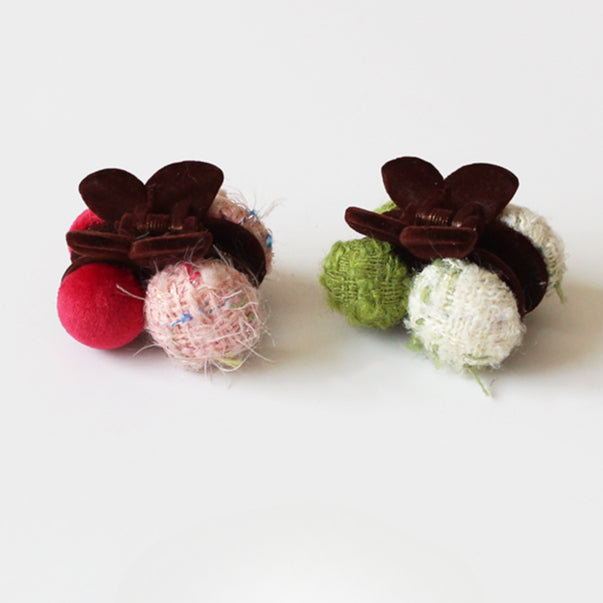 Cherry Pom-Pom Hair Clips, Cute And Stylish For Women To Style Hair In Winter