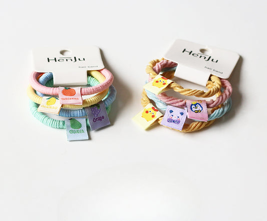 Set Of Four Hair Ties, Cream-Colored And Cute For Women To Tie Hair