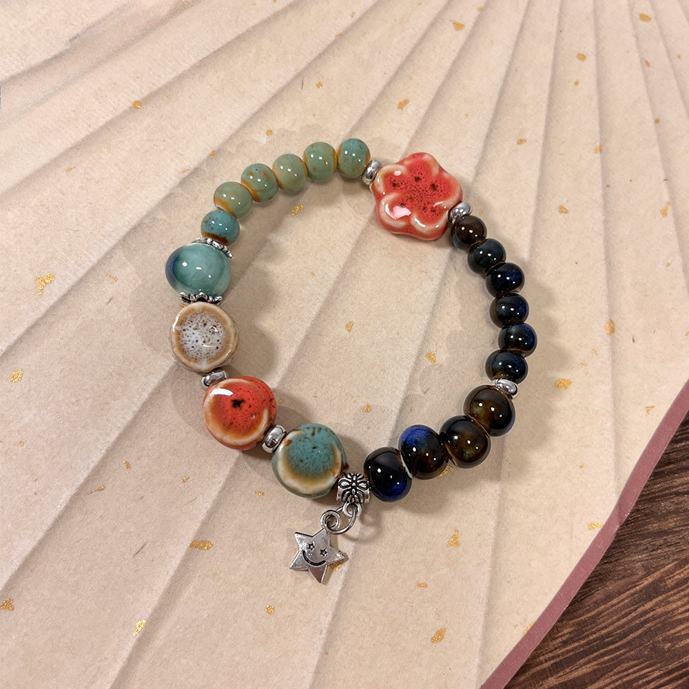 Retro Porcelain Bead Bracelet for Women - A New Chinese-style Natural Stone Accessory