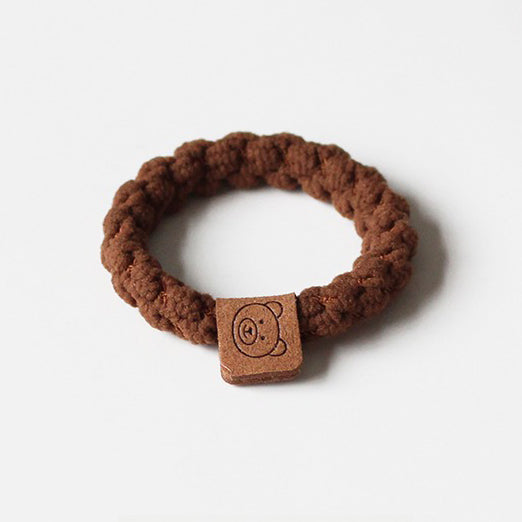 Brown small hair tie for women, trendy hairband for ponytails, high elasticity thick hair loop