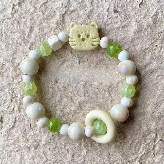 Porcelain Bead Bracelet - A Cute and Sweet Accessory, Featuring a Retro and Instagrammable Style, Perfect for Couples.