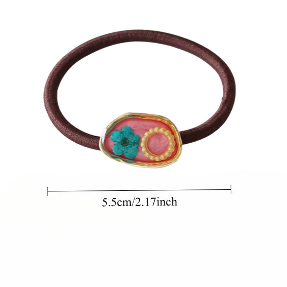 Amber Flower Hair Ties, High-Elasticity And Durable For Women To Tie Hair