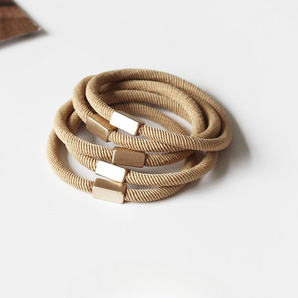 Set Of Five Hair Ties, Trendy And Durable For Women To Tie Hair