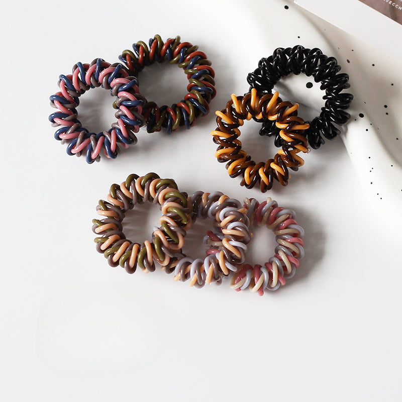 Coiled Telephone Cord Hair Tie - Trendy Elegant Elastic Band for Women, High Elasticity Durable Hair Ties for Tying Hair