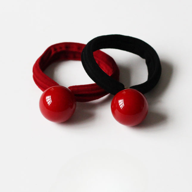Red Hair Tie Stylish Hairband High Elasticity Durable Simple Design For Women Elegant Hair Rope