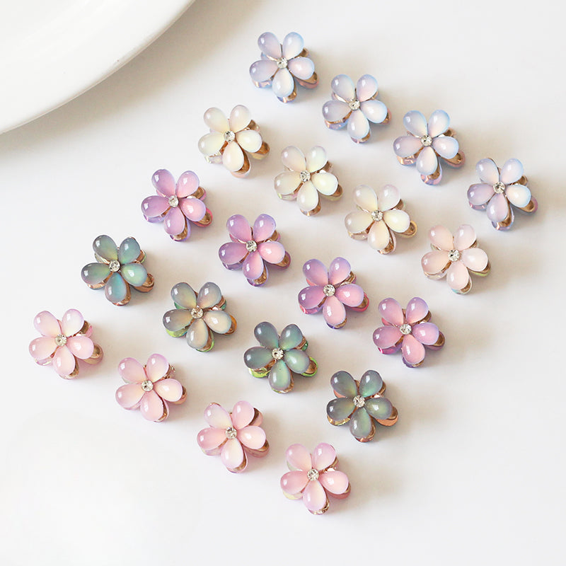 Faux Crystal Mini Claw Clips - Trendy Elegant Small Shark Clips, Bang Clips and Hair Accessories