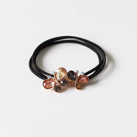 Bow Crystal Hair Tie New Elegant Hair Accessory Women Durable Ponytail Band
