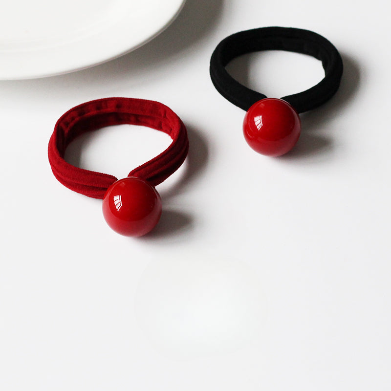 Red Hair Tie Stylish Hairband High Elasticity Durable Simple Design For Women Elegant Hair Rope