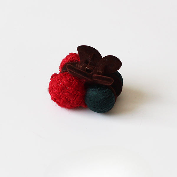 Cherry Pom-Pom Hair Clips, Cute And Stylish For Women To Style Hair In Winter