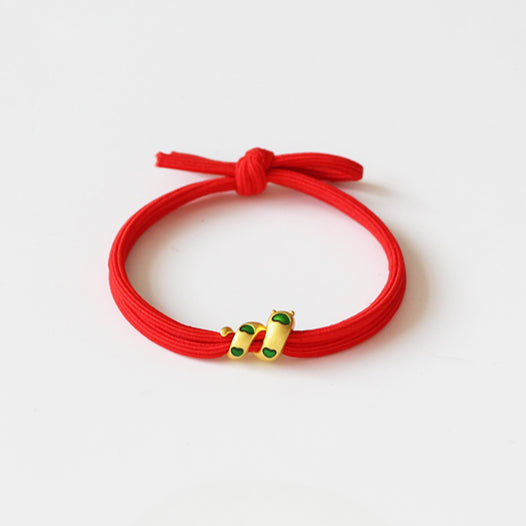 Zodiac Year Snake Hair Tie - New Red Elastic Band for Women's Bun Hairstyles, High Elasticity Festive Hair Accessory