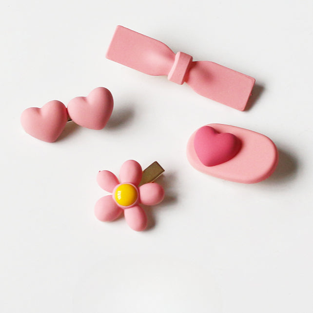 Pink Hair Clip Cute Side Accessory Playful Design For Women Girly Hairpin