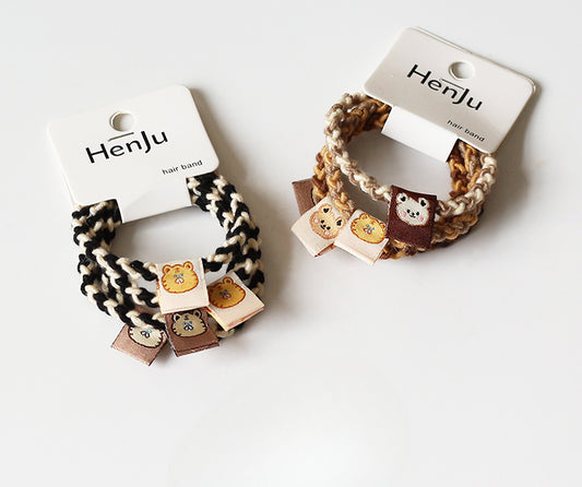 4-Pack Braided Hair Ties Women New Elegant Elastic Simple Ponytail Bands