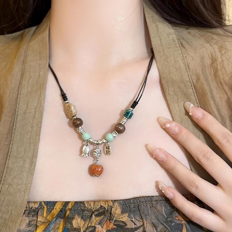 Elegance and Zen Porcelain Bead Bracelet for Women - A High-Aesthetic, Student-Friendly Accessory with Traditional Chinese Charm