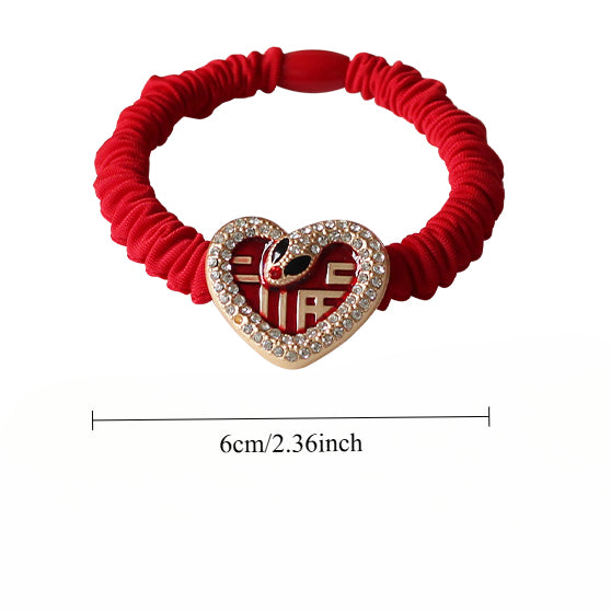 Snake And Heart Hair Ties, High-Elasticity And Durable For Women To Tie Hair