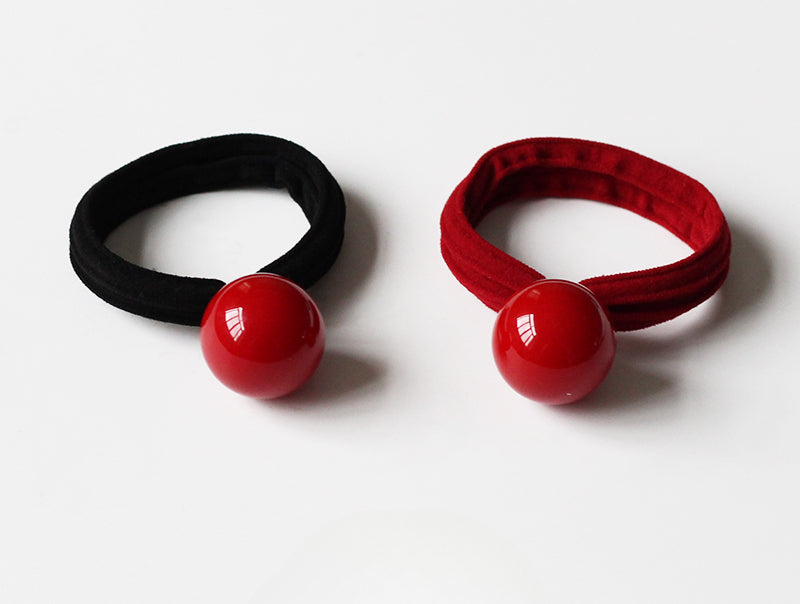 Red Hair Tie Stylish Hairband High Elasticity Durable Simple Design For Women Elegant Hair Rope