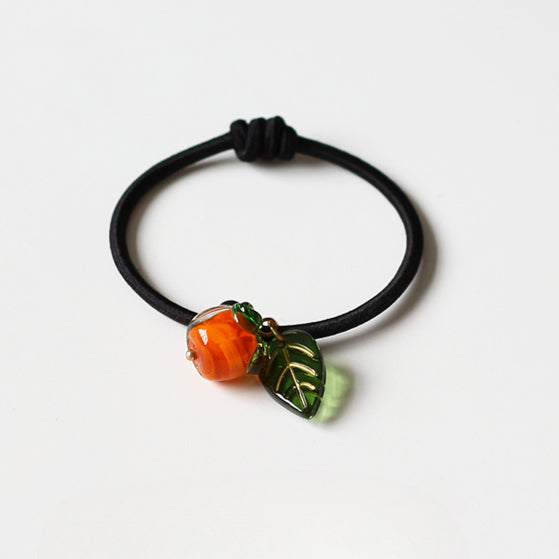 Persimmon Wish Bracelet Hair Tie - Cute Trendy Lucky Hair Accessory, New Simple and Elegant Small Elastic Hair Band