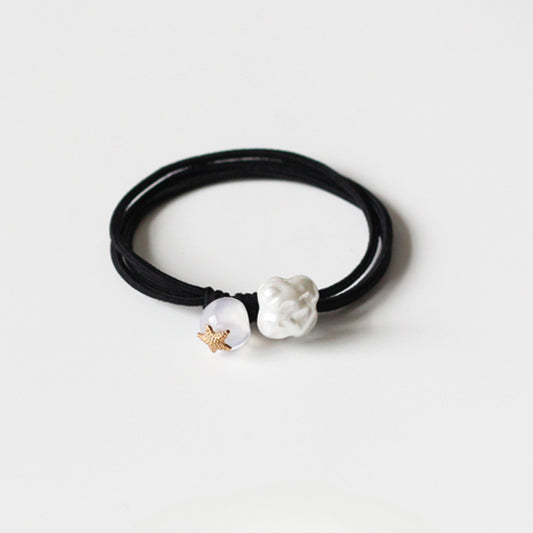 Beaded Hair Tie - Trendy Women's Elegant Hair Accessory, Simple High Elasticity Durable Elastic Band for Tying Hair