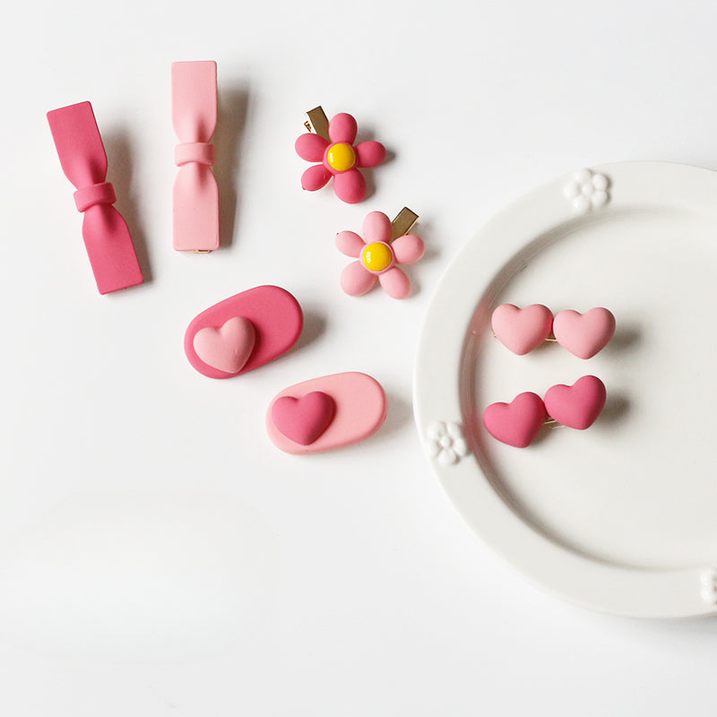 Pink Hair Clip Cute Side Accessory Playful Design For Women Girly Hairpin