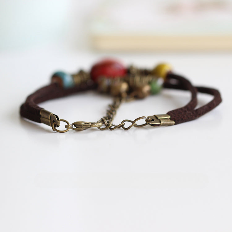 Handmade Boho Beaded Bracelet Chic Ceramic Girlfriend Gift