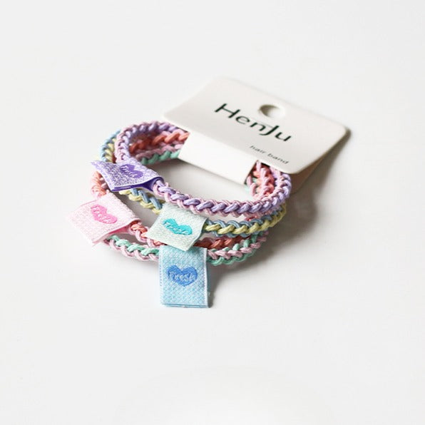 Set Of Four Hair Ties, Cream-Colored And Cute For Women To Tie Hair
