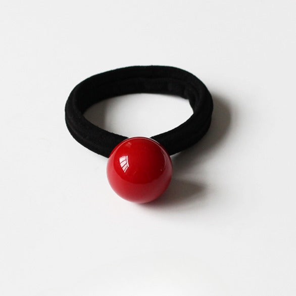Red Hair Tie Stylish Hairband High Elasticity Durable Simple Design For Women Elegant Hair Rope