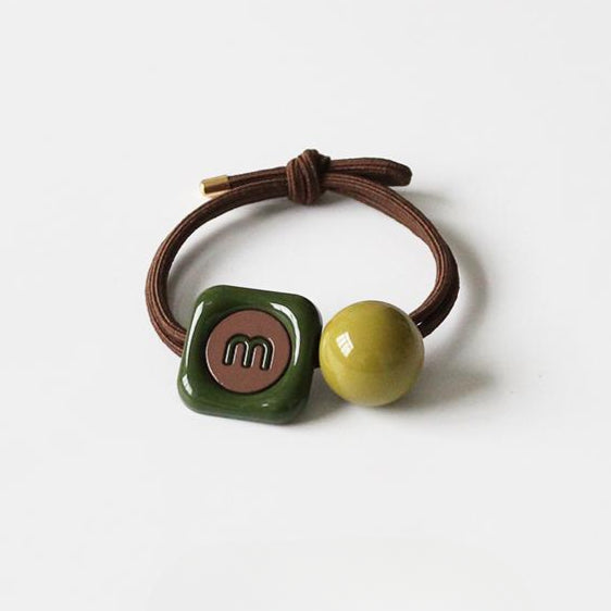 Green Ball Hair Ties for Women - 2024 New Premium Elastic Bands for Tying Hair, High Elasticity Durable Hair Loops and Accessories