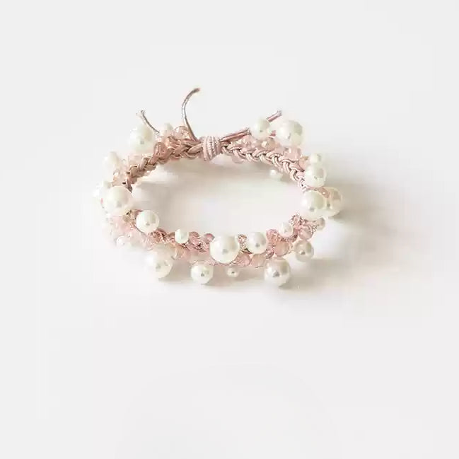 Bracelet Hair Ties - Elegant Beaded Elastic Bands, Cool Style Pearl Hair Ties, Fresh Ponytail Accessories