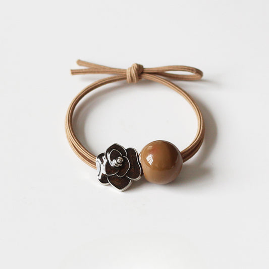 Camellia Hair Tie, High-end Hair Loop for Women, Elastic for Hairstyles