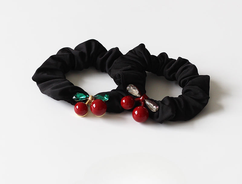 Cherry Hair Ties for Women - 2024 New Premium Elastic Bands for Tying Hair, High Elasticity Durable Hair Ties and Accessories