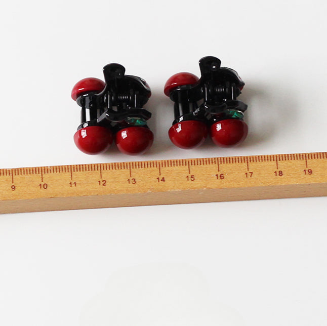 Cherry Small Claw Clip for Women, 2024 New High-end Hair Clip, Back-of-the-head Clip for Half-up Hairstyles with Thin Hair