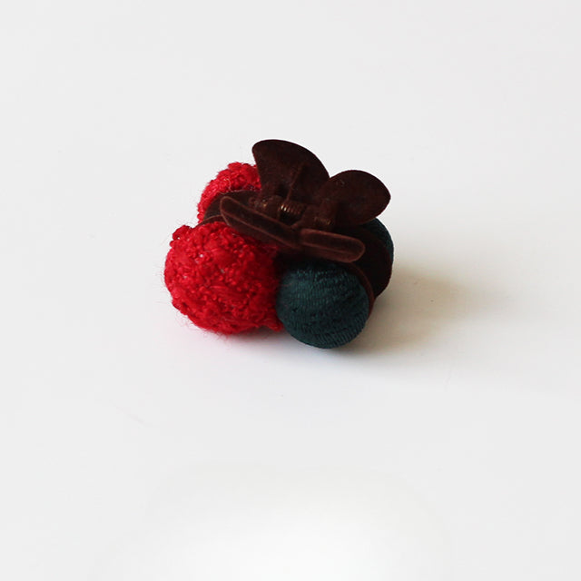 Cherry Pom-Pom Hair Clips, Cute And Stylish For Women To Style Hair In Winter