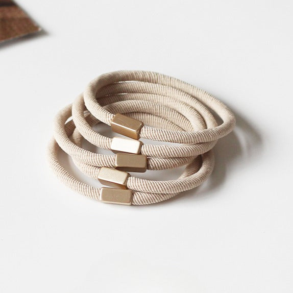 Set Of Five Hair Ties, Trendy And Durable For Women To Tie Hair