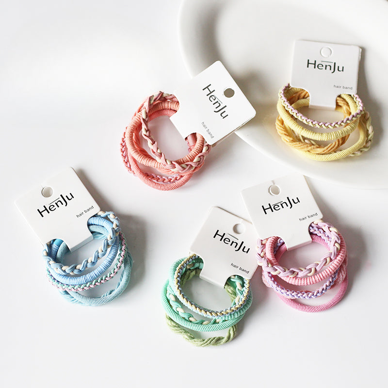 Set Of Five High-Elasticity Hair Ties, Durable And Stylish For Tying Hair