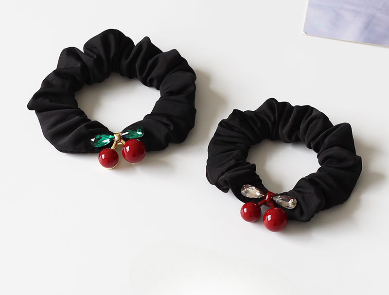Cherry Hair Ties for Women - 2024 New Premium Elastic Bands for Tying Hair, High Elasticity Durable Hair Ties and Accessories