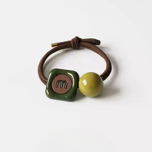 Green Ball Hair Ties for Women - 2024 New Premium Elastic Bands for Tying Hair, High Elasticity Durable Hair Loops and Accessories