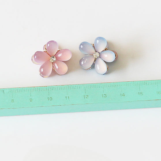 Faux Crystal Mini Claw Clips - Trendy Elegant Small Shark Clips, Bang Clips and Hair Accessories