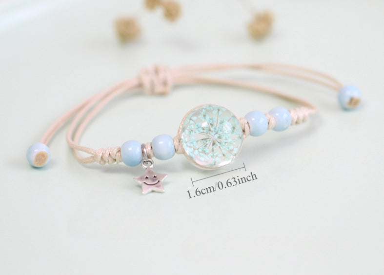 Glass Terrarium Bracelet - Preserved Flower Jewelry