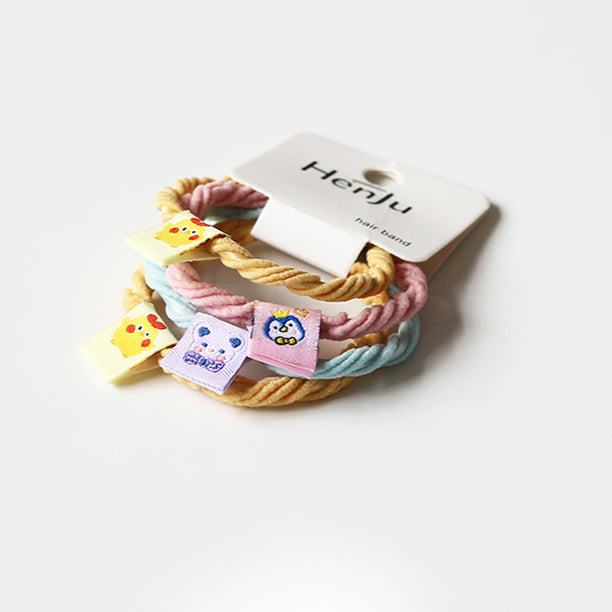 Set Of Four Hair Ties, Cream-Colored And Cute For Women To Tie Hair
