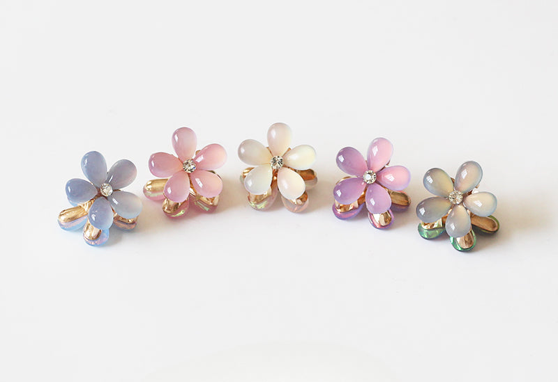 Faux Crystal Mini Claw Clips - Trendy Elegant Small Shark Clips, Bang Clips and Hair Accessories