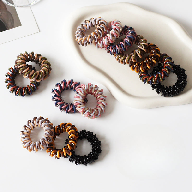 Coiled Telephone Cord Hair Tie - Trendy Elegant Elastic Band for Women, High Elasticity Durable Hair Ties for Tying Hair