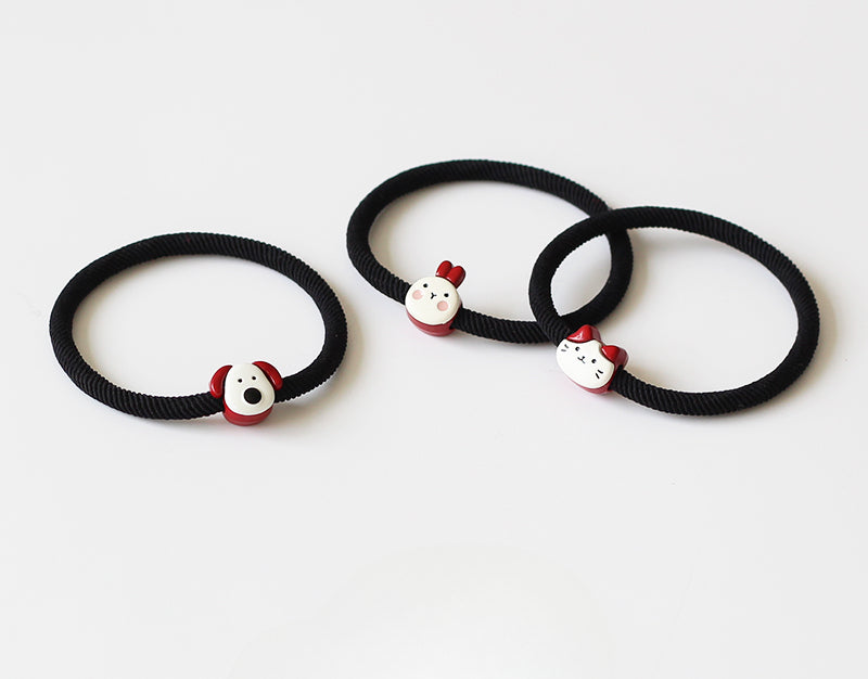 Cute Smiley Face Hair Tie - Korean Style Simple Elastic Band for Tying Hair, Girly Elastic Hair Holder