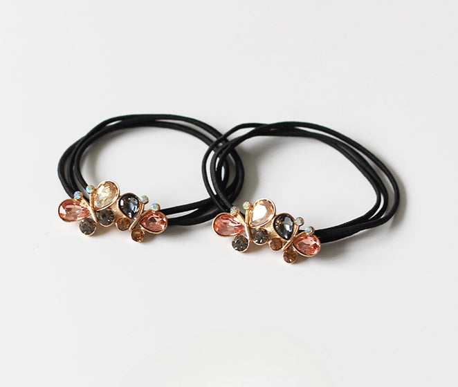 Bow Crystal Hair Tie New Elegant Hair Accessory Women Durable Ponytail Band